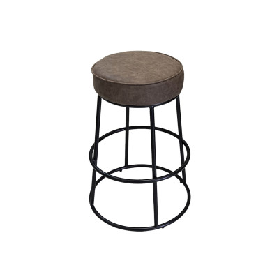 In σκαμπό μεταλλικό σε καφέ 42x42x63cm 2τμχ 